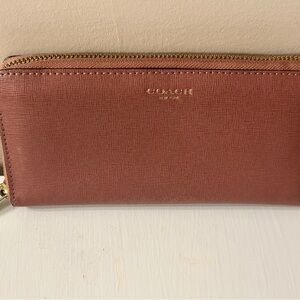 Coach Dusty Rose Large Zip Wallet